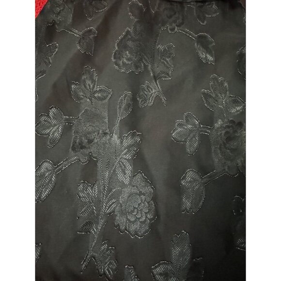 California Dynasty Black Floral Embroidered Vest Medium sheer Satin Collar Made - Picture 6 of 8